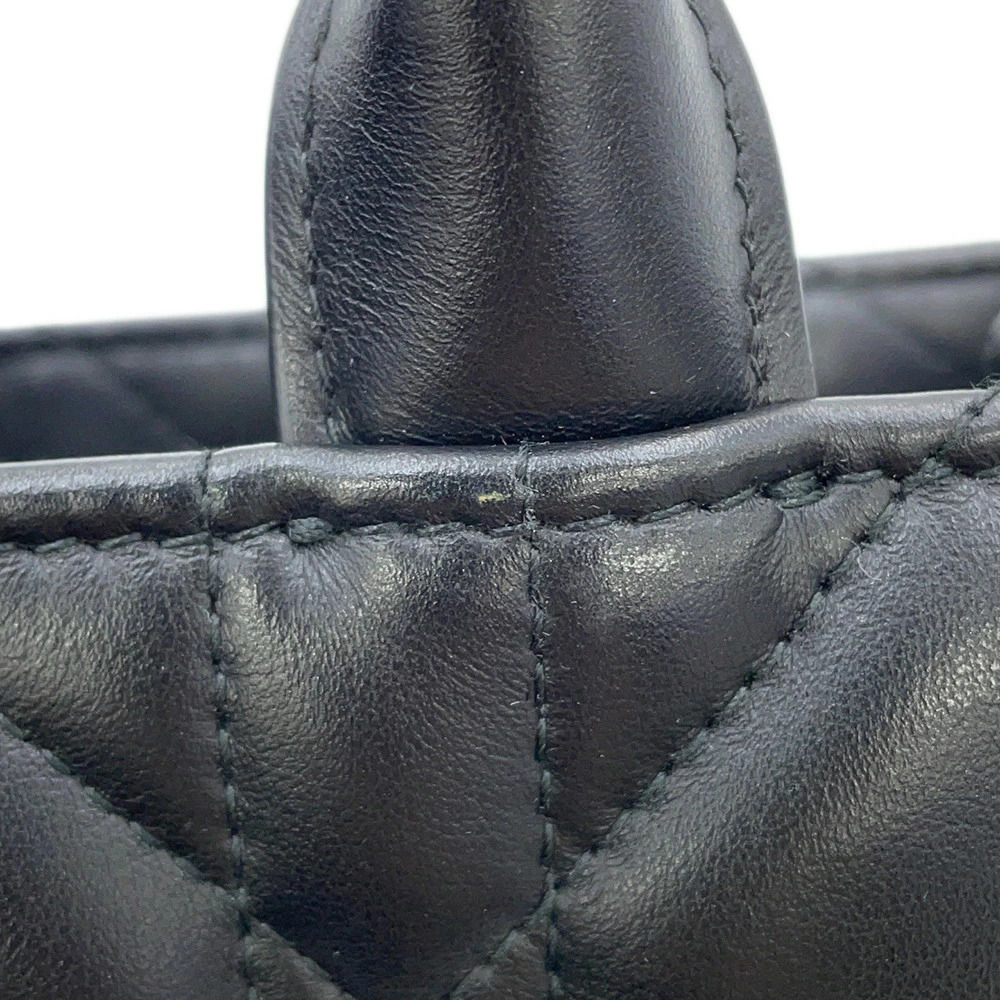 Dior Handbag Macro Cannage Book Tote Calf Leather Black Christian Bag - Picture 8 of 12